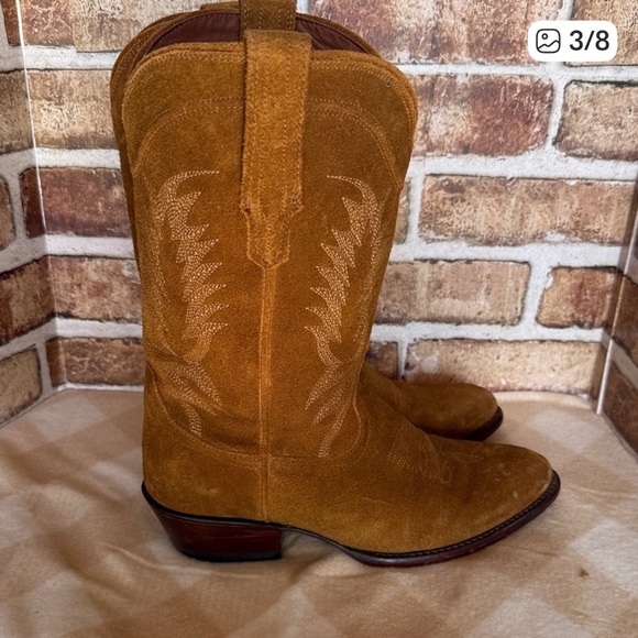 Tecovas Shoes - Tecovas Jodie Suede Sienna Western Heeled Boots